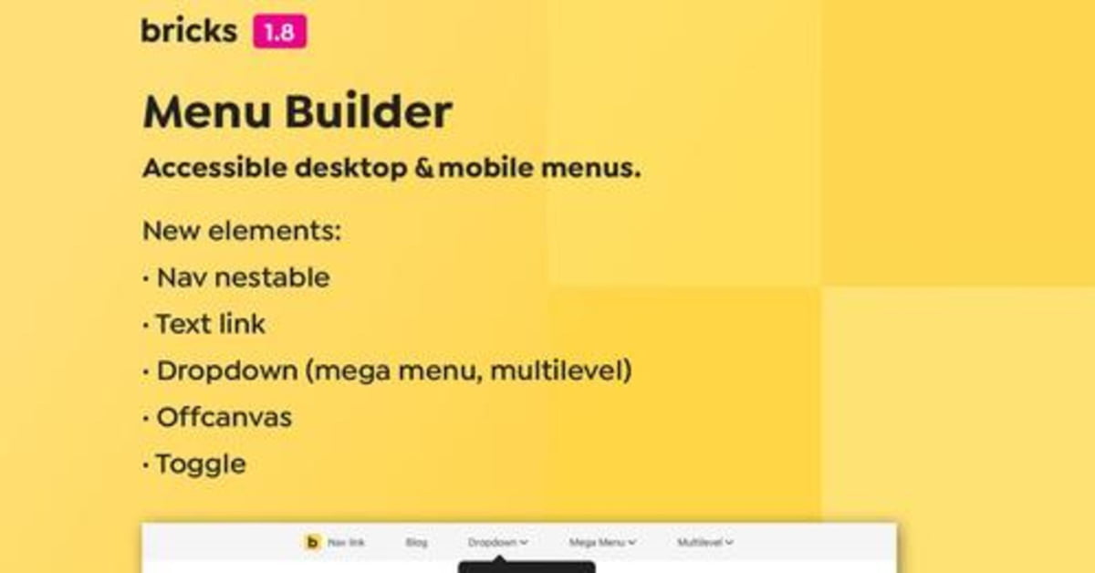 bricks menu builder beta