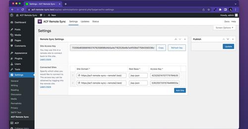 hookturn acf remote sync