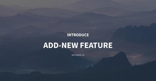 meta box add new feature
