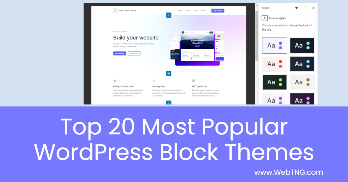 top 20 most popular wordpress block themes
