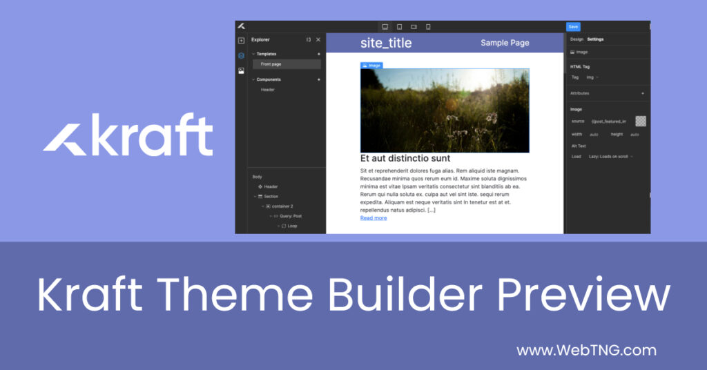 kraft theme builder preview