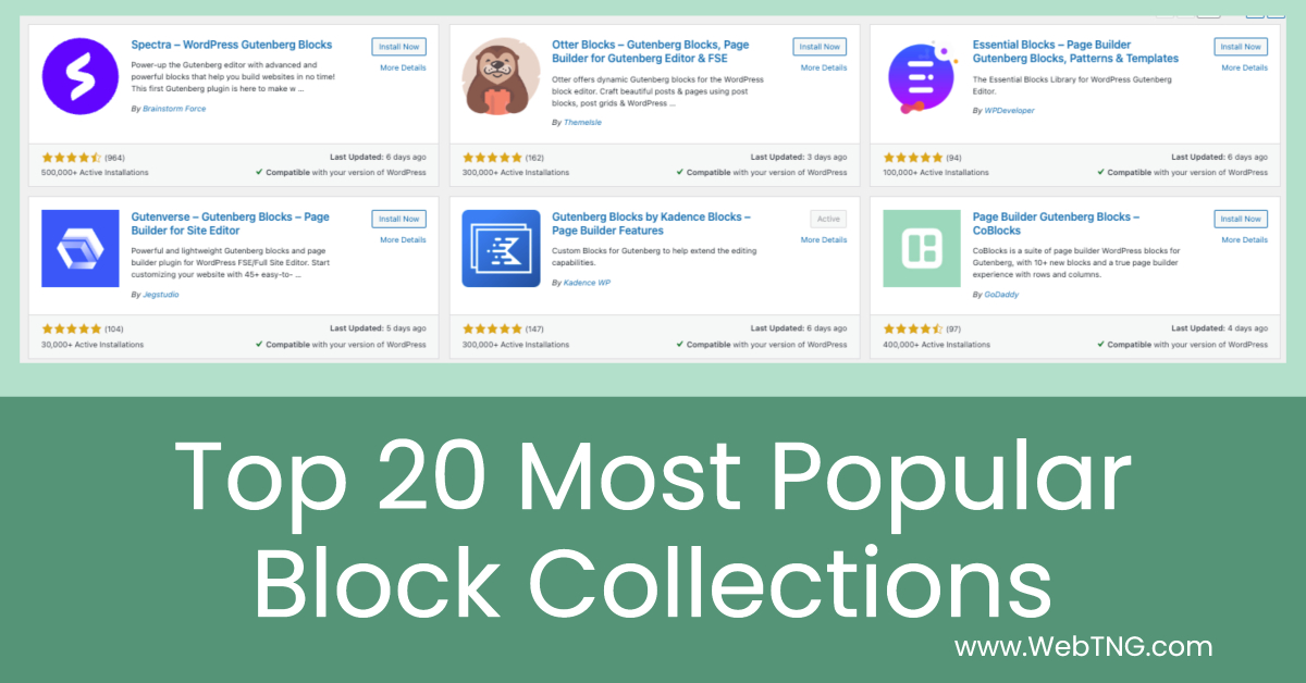 top 20 most popular block collections