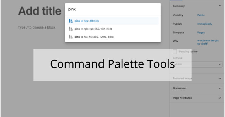 Command Palette Tools
