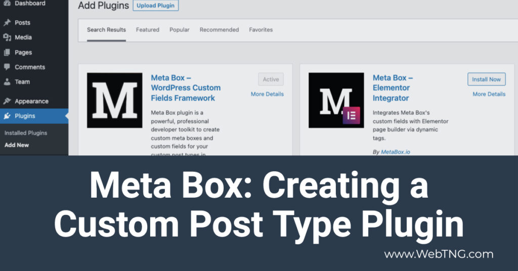 Meta Box Creating A Custom Post Type Plugin