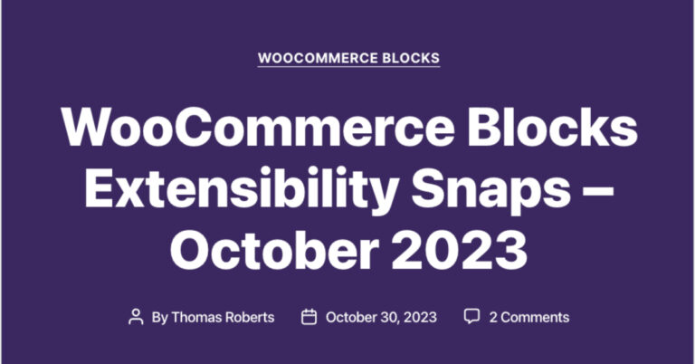 Woocommerce Blocks October Update