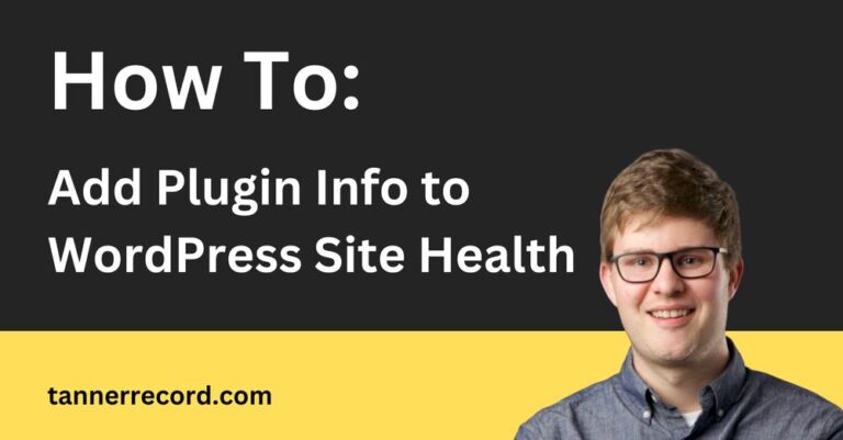 How To Add To The Site Health Report