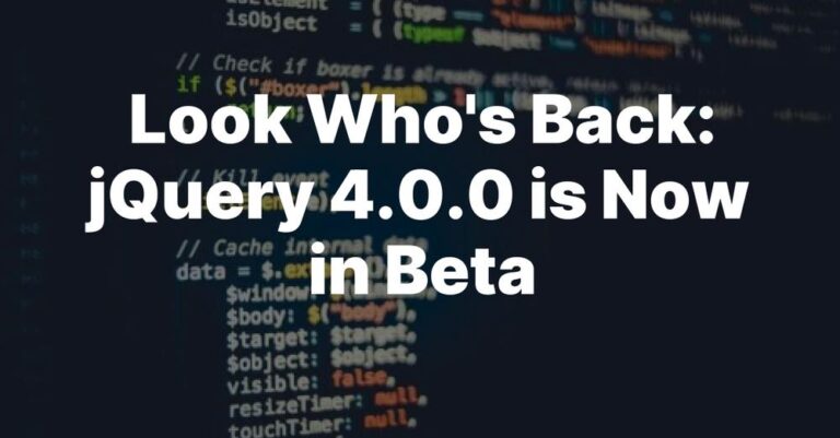 Jquery 4 0 Beta