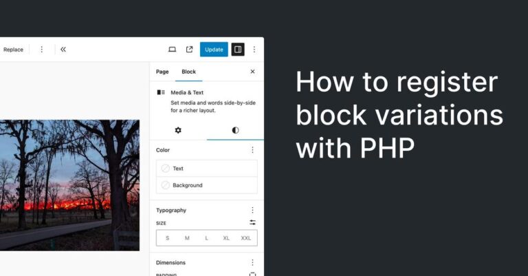 Register Block Variants With Php