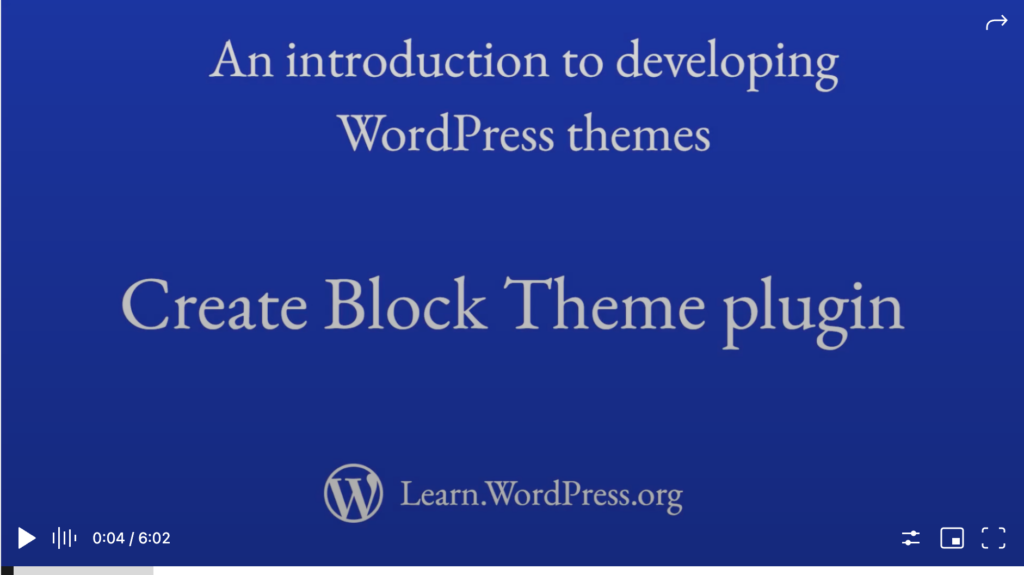 Create Block Theme Tutorial