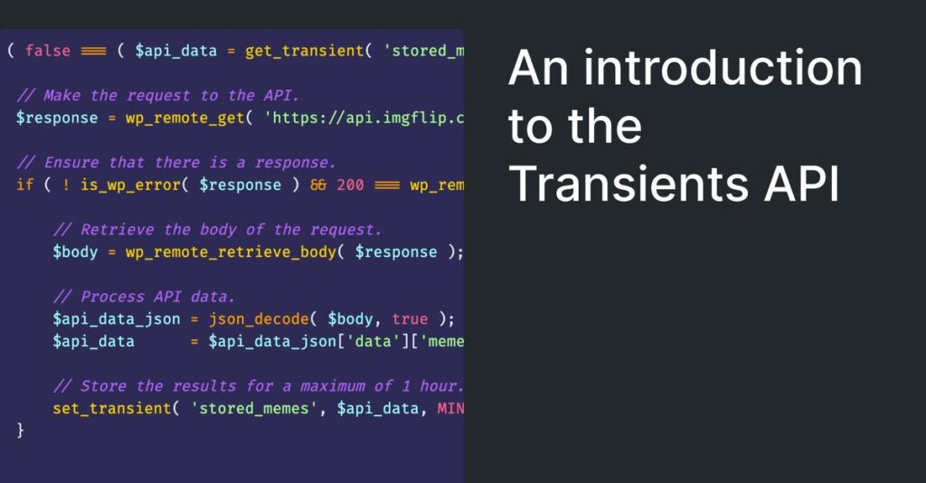 Transients Api Tutorial