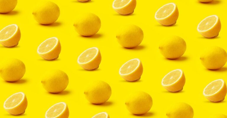 Lemon pattern on yellow background