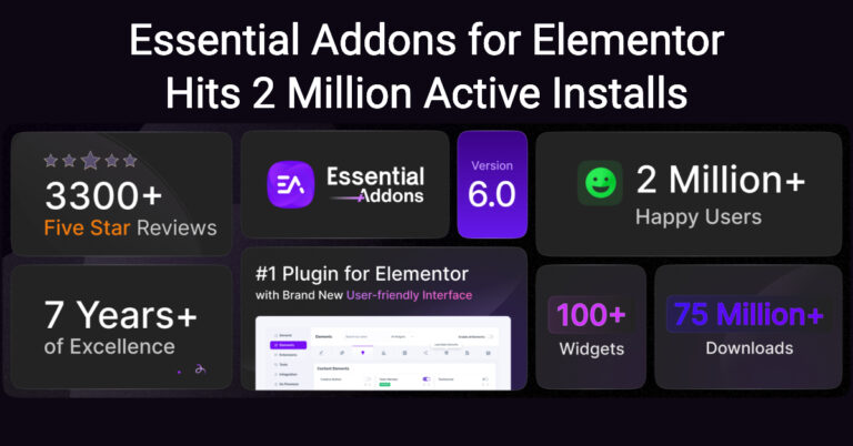 essential addons for elementor 2 million active installs