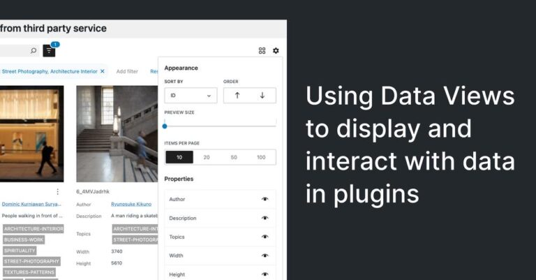 using the dataviews component