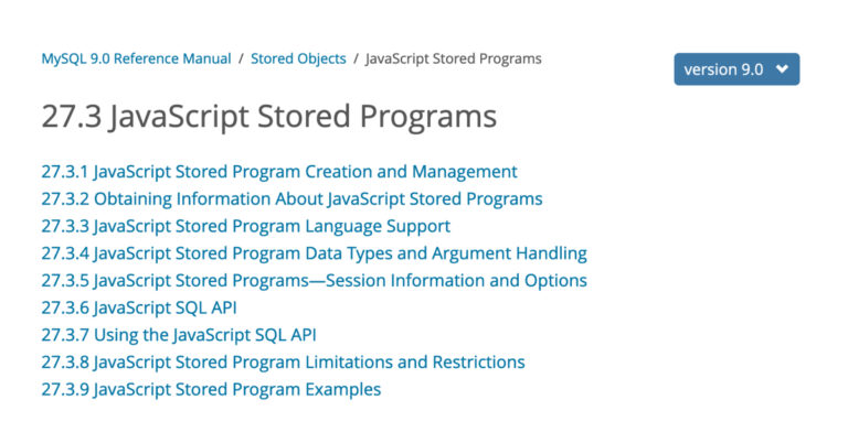 mysql 9 js programs