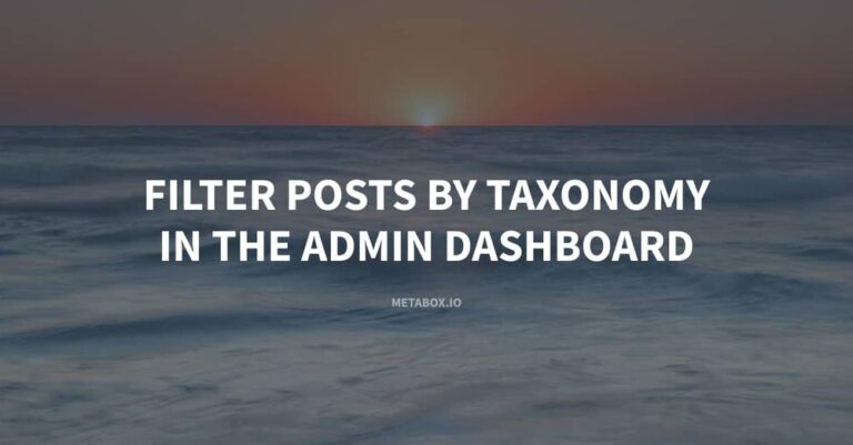 admin taxonomy filter