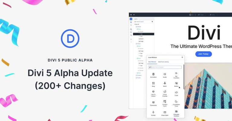 divi 5 alpha update nov