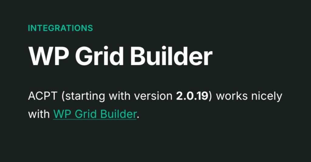acpt wp gridbuilder