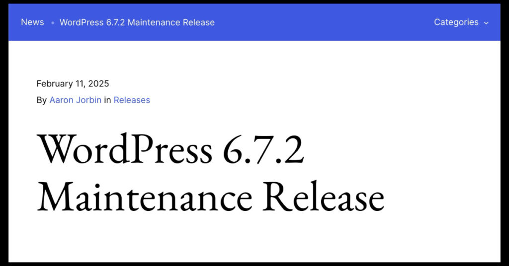 wordpress 6 7 2 release