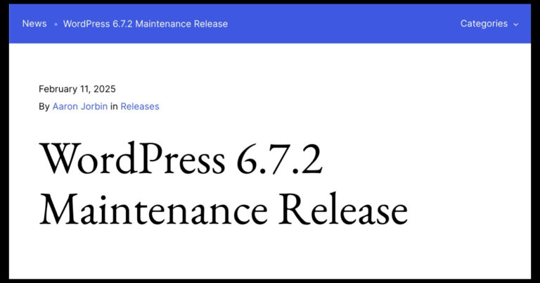 wordpress 6 7 2 release