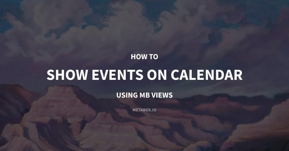 show events on calendar meta box views