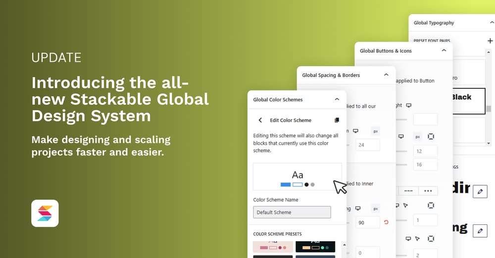 stackable adds global design system