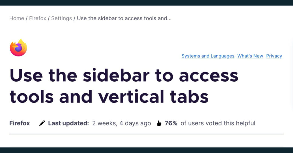 firefox adds sidebar tabs