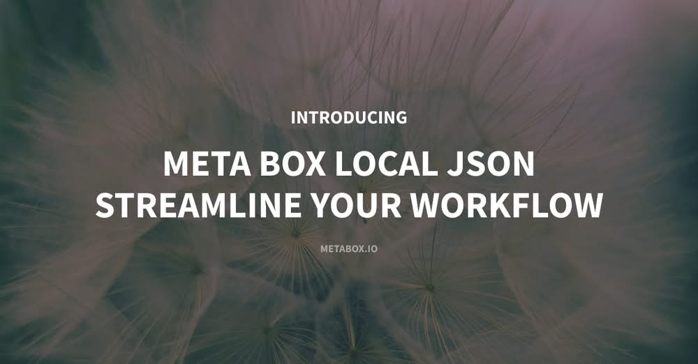 meta box support for local json