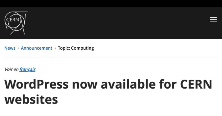 cern using wordpress