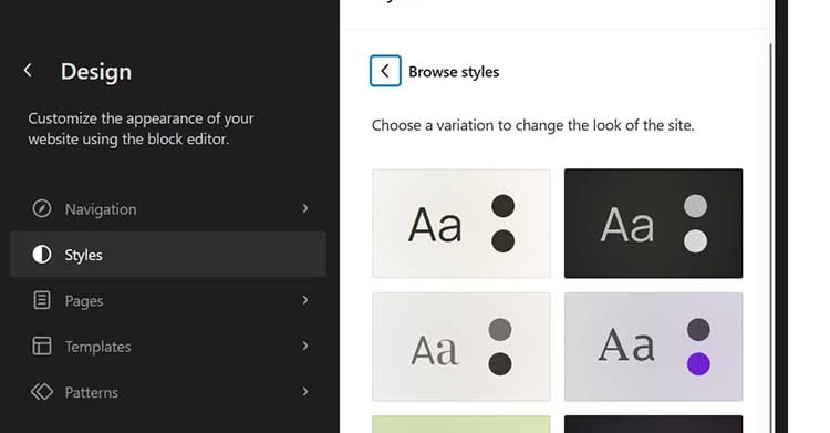 create a block theme variant