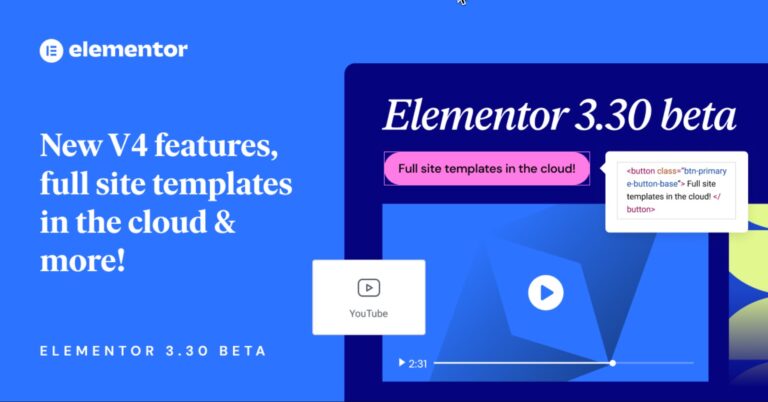 elementor 3.30 beta
