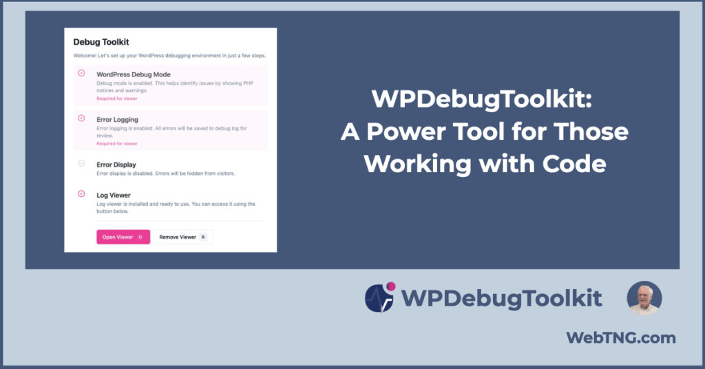 first look at wpdebugtoolkit fb