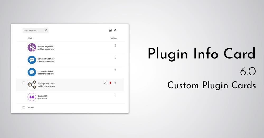 plugin info card version 6