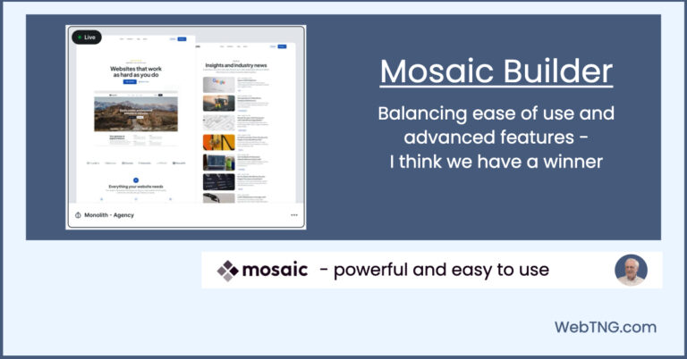 mosaic builder walkthrough and review