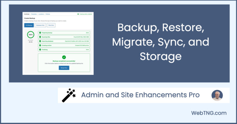 ase pro site backup and restore fb