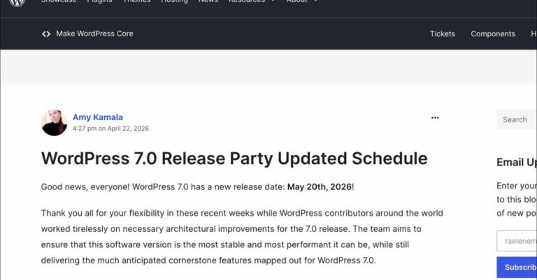 new wordpress 7 release date