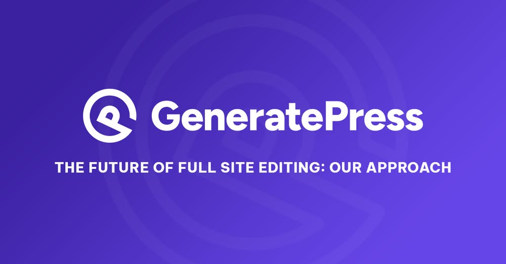 generatepress and fse