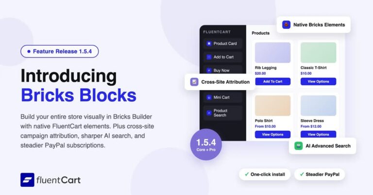 fluentcart adds bricks support