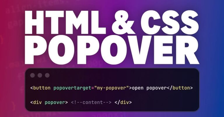 html css popover