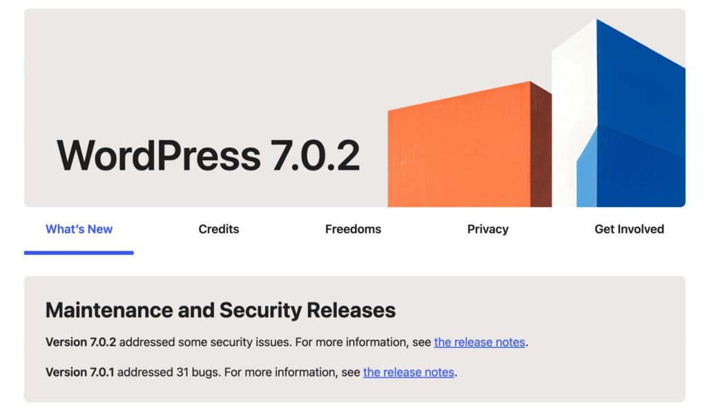 wordpress 7 0 2