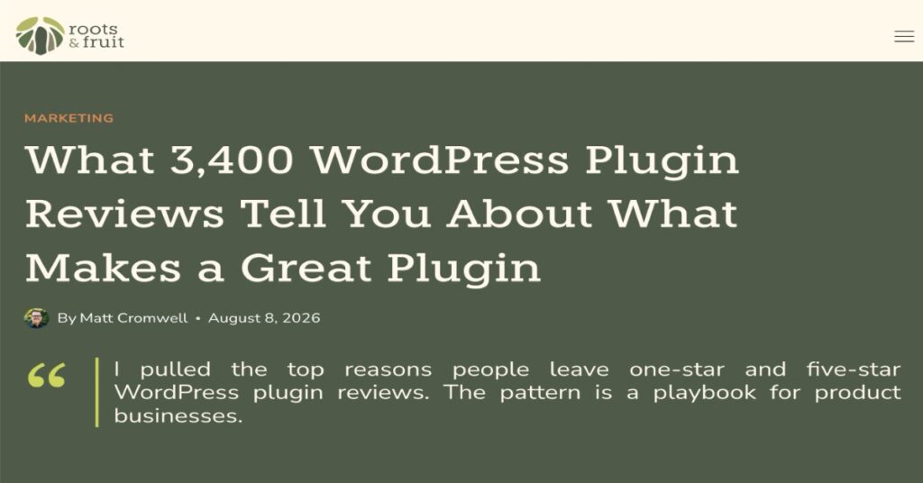 analysis of plugin reviews