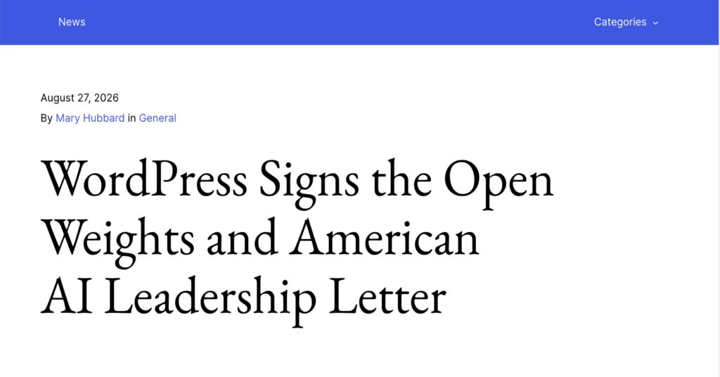 wordpress signs open weights letter
