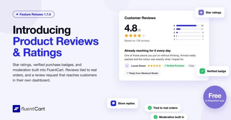 fluentcart built in reviews