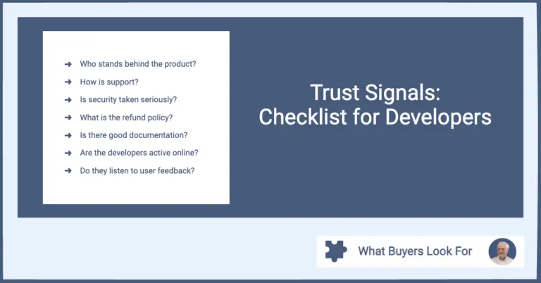 trust signals checklist for developers